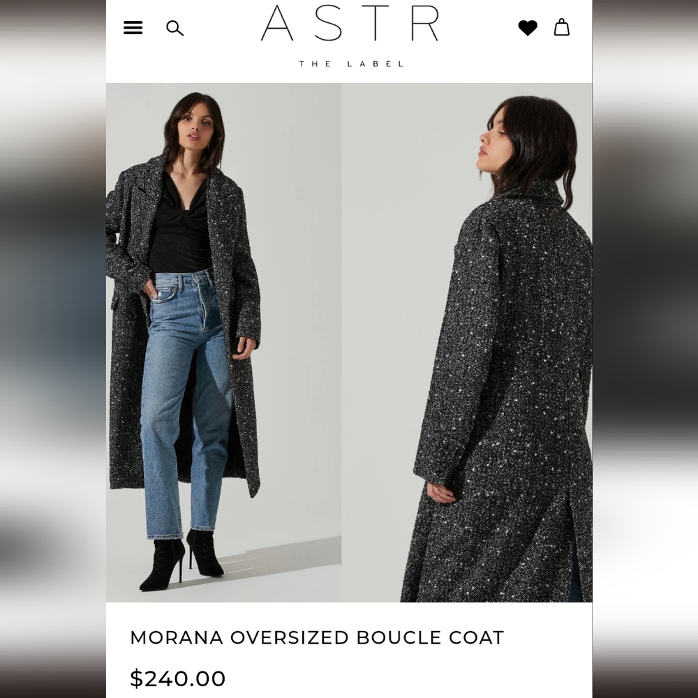 XL dark gray ASTR boucle coat